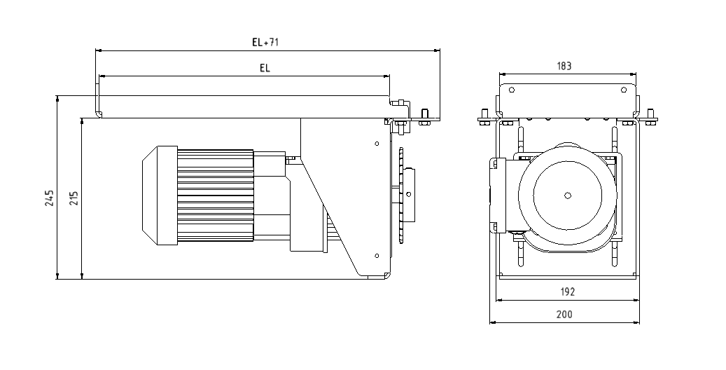 Kedjebyggd rullbana drivenhet 257 362 Drawing